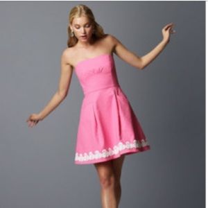 LILLY PULITZER pink strapless dress